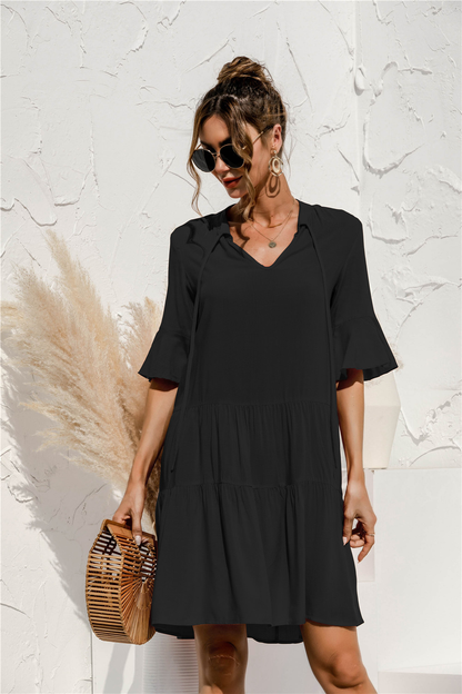Women's Green Mini Dress in Black
