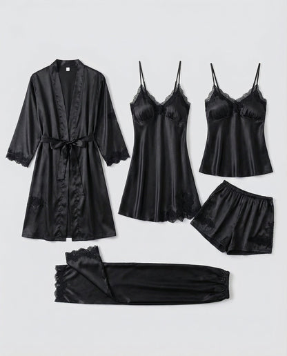 Women's Blue Two Piece Set in Black