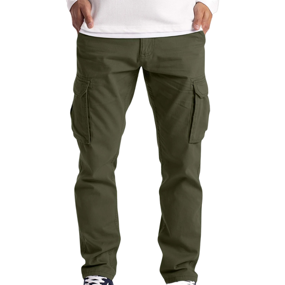 Men's Slim Fit Cargo Trousers in Green