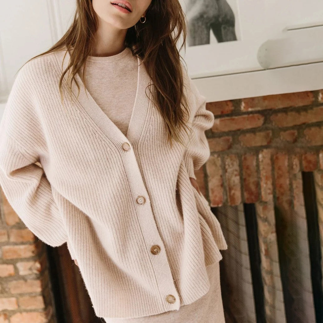 Women's Oversized Cardigan in Beige