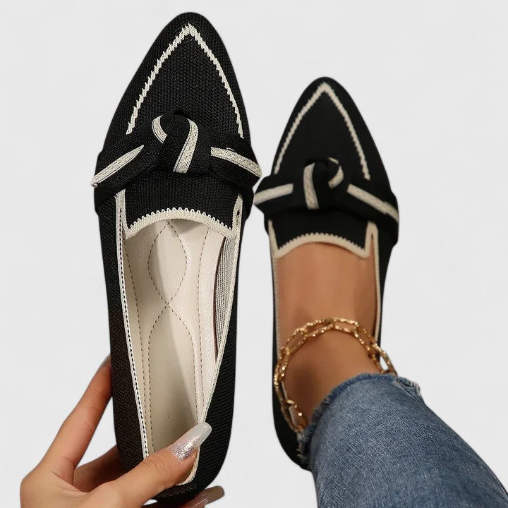Women's White Comfort Walking Shoes in Black