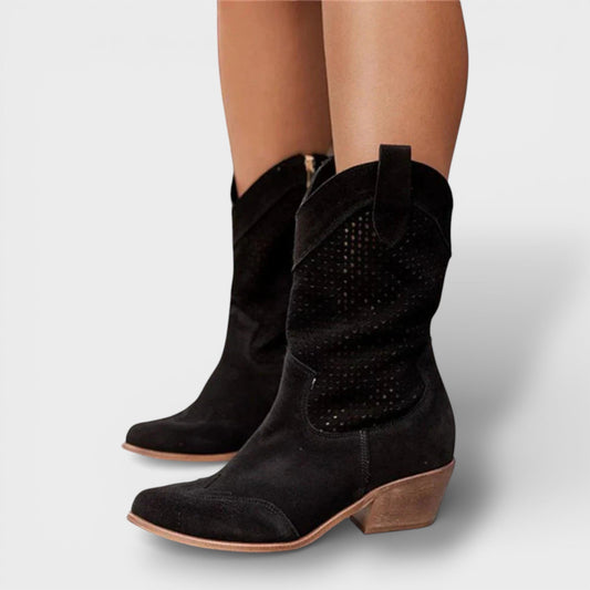Women's Pointed Toe Outdoor Ankle Boots in Terracotta Brown