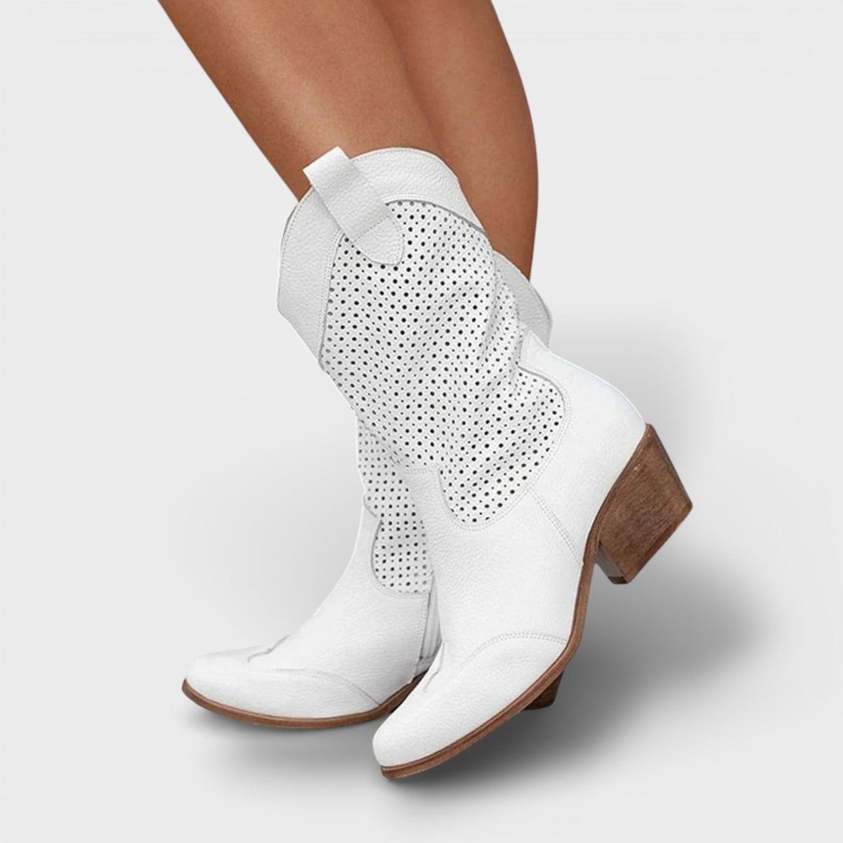Women's Pointed Toe Outdoor Ankle Boots in White
