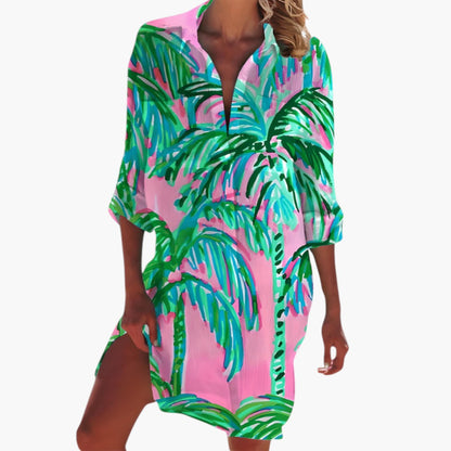 Women's Floral Shirt Dress view 6