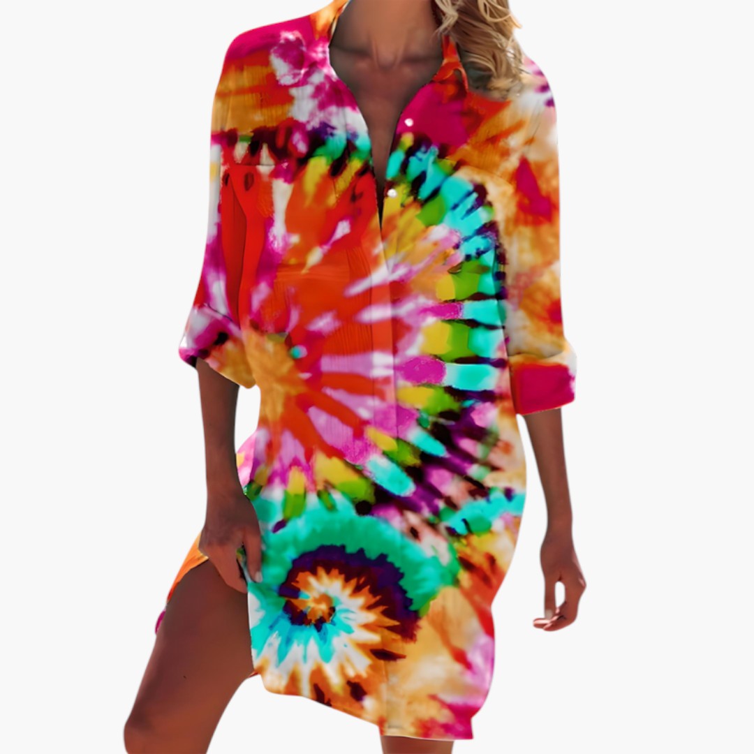 Women's Floral Shirt Dress view 8