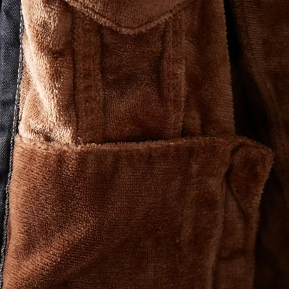 Men's Fleece Lined Casual Denim Jacket