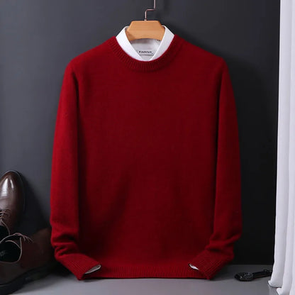 Men's Knitted Crew Neck Long Sleeve Jumper view 5