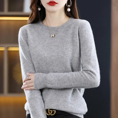 Women's Plain Crew Neck Fine Knit Jumper view 20