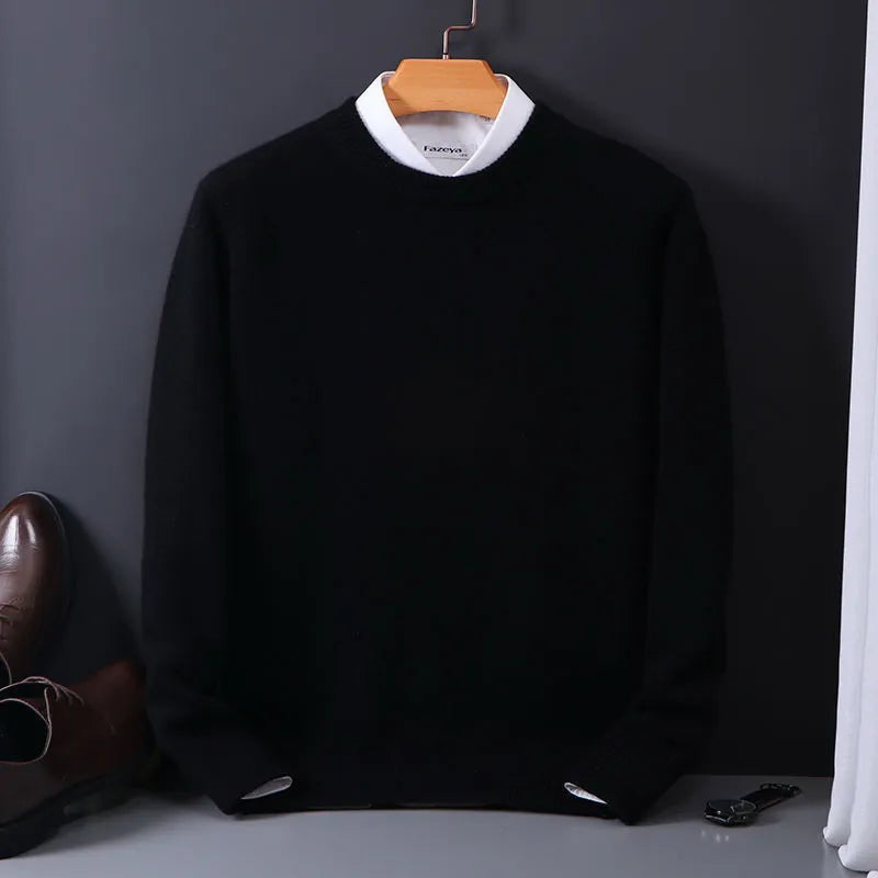 Men's Knitted Crew Neck Long Sleeve Jumper