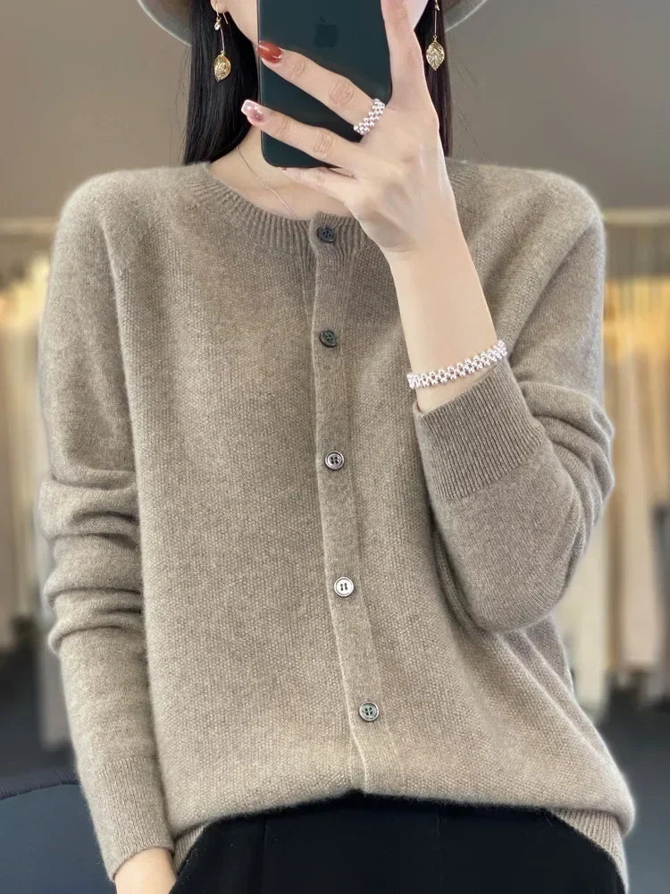 Women's Patch Pocket Fine Knit Button Front Cardigan view 14