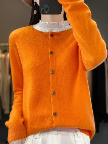 Women's Patch Pocket Fine Knit Button Front Cardigan view 4