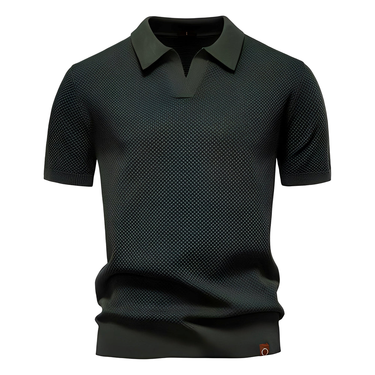 Men's Teal Short Sleeve Polo Shirt in Dark Gray
