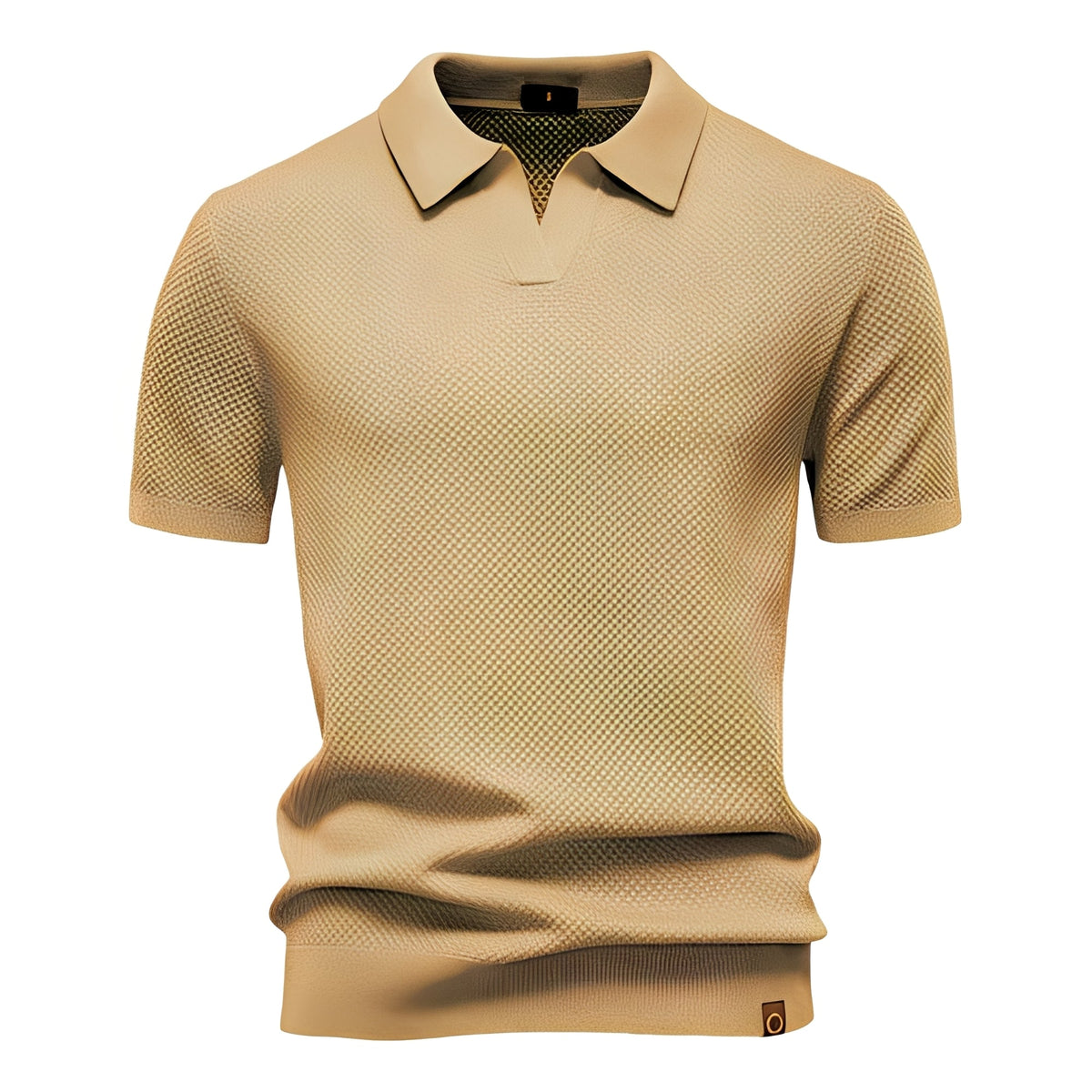 Men's Teal Short Sleeve Polo Shirt in Khaki