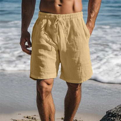 Men's Quick Dry Sheer Panel Lightweight Swim Shorts in Khaki