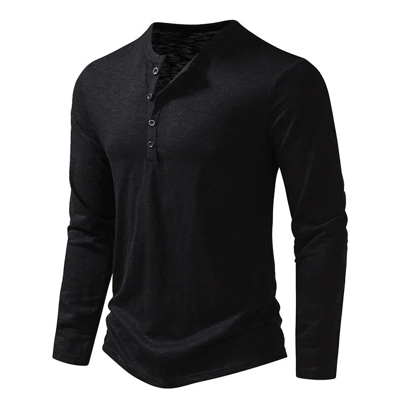 Men's Army Green Long Sleeve Shirt in Black