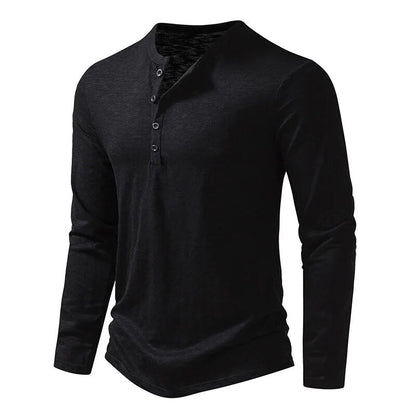 Men's Army Green Long Sleeve Shirt in Black