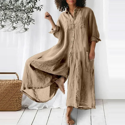 Women's Navy Maxi Dress in Brown