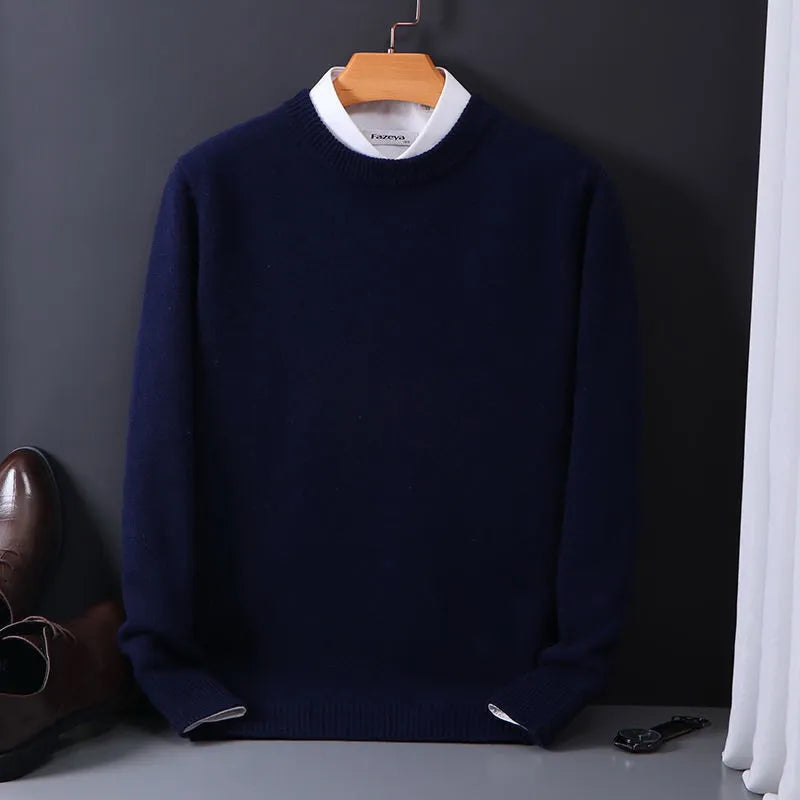 Men's Knitted Crew Neck Long Sleeve Jumper view 4