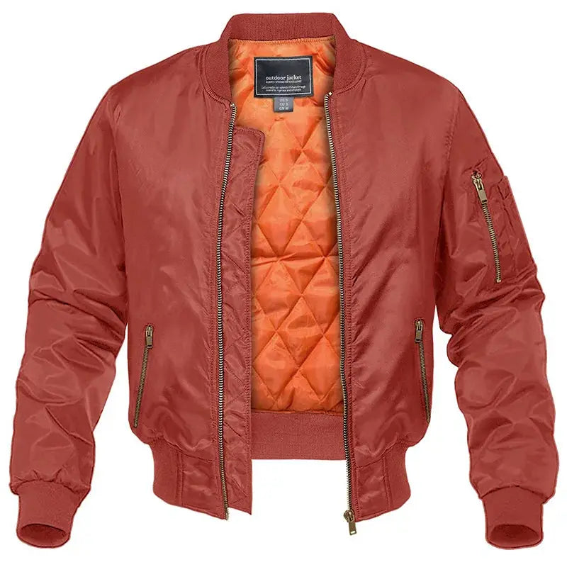 Men's Quilted Jacket in Orange