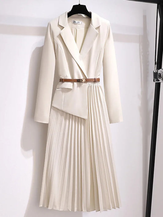 Women's Pleated Belted Maxi Dress view 2