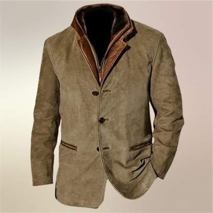 Men's Khaki Casual Blazer view 3