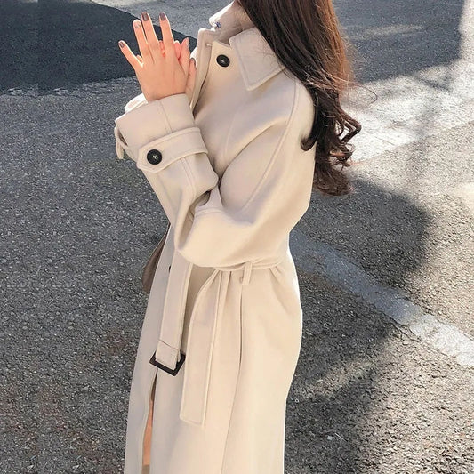 Women's Epaulette Belted Wrap Trench Coat