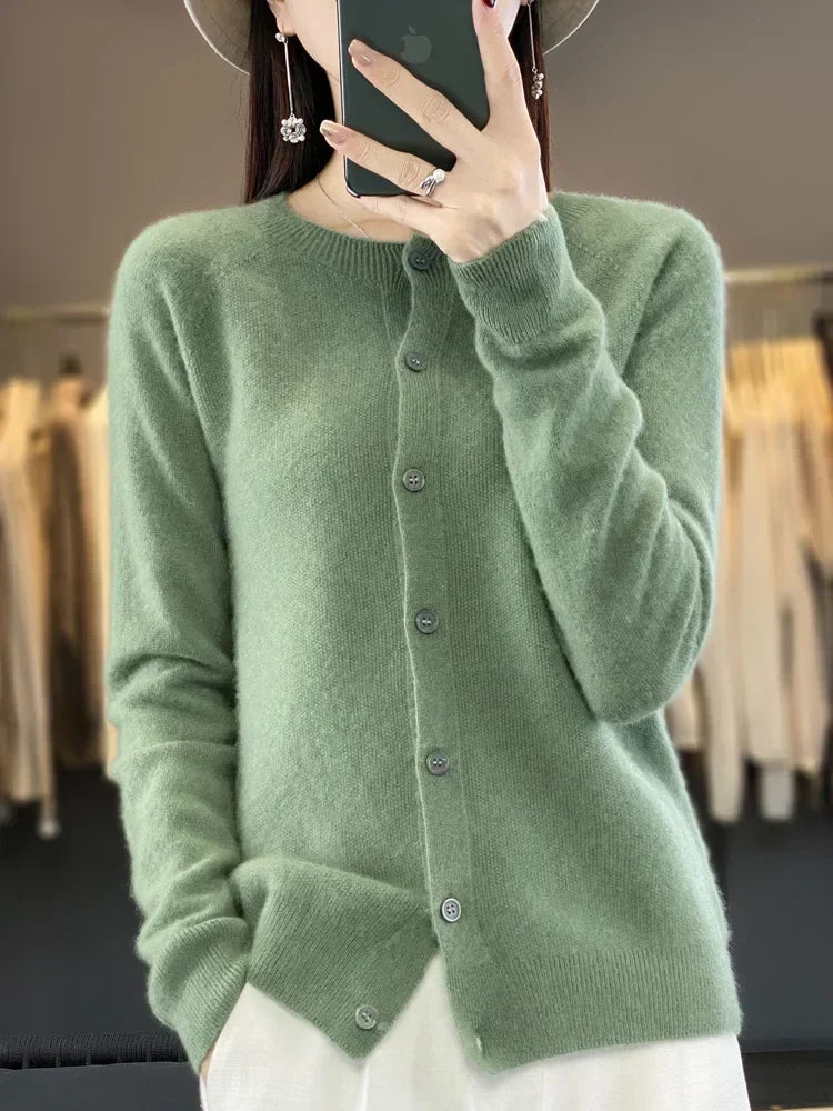 Women's Patch Pocket Fine Knit Button Front Cardigan view 15