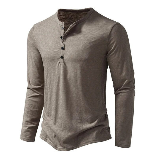 Men's Army Green Long Sleeve Shirt in Beige