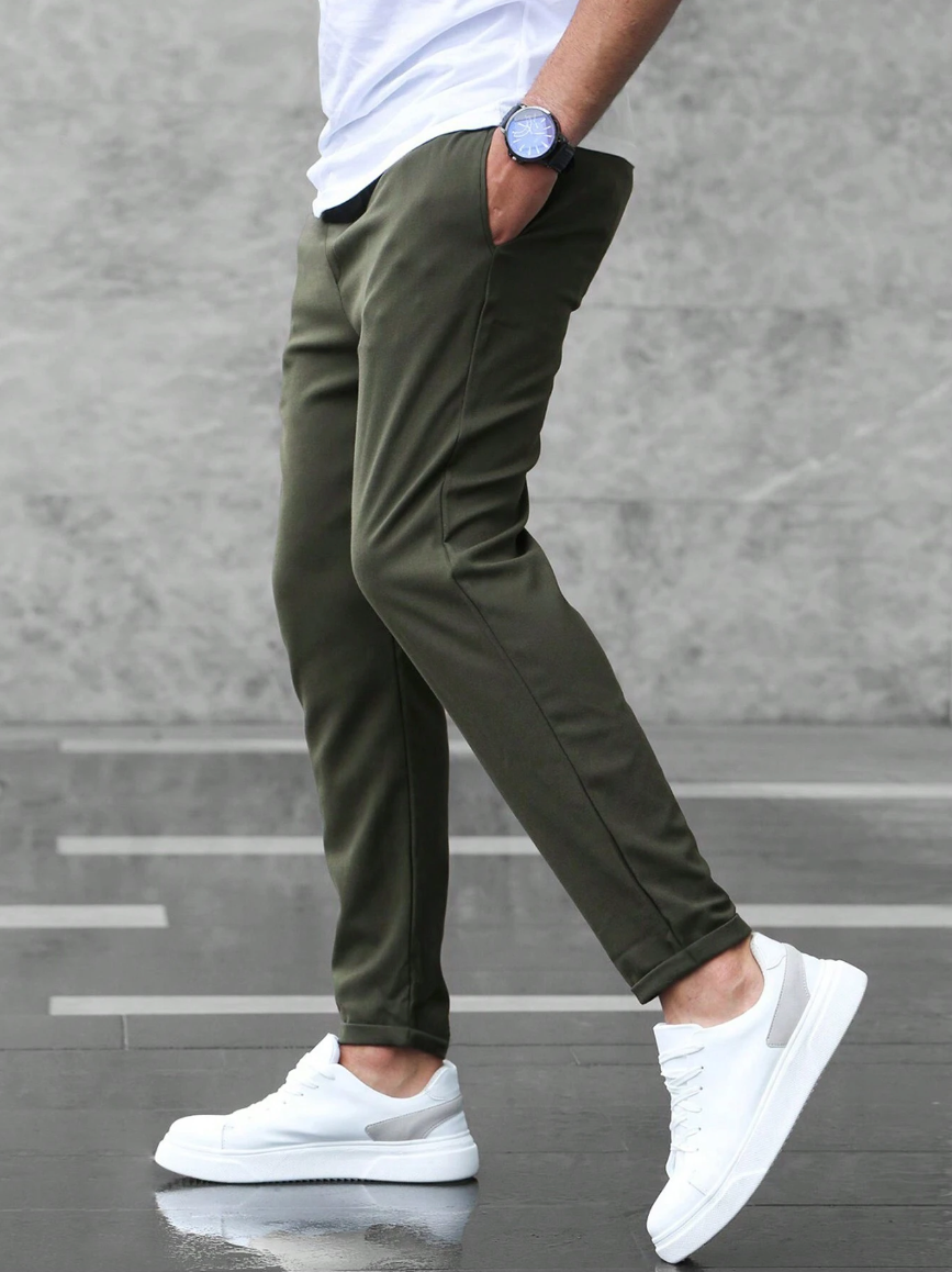 Men's Slim Fit Drawstring Trousers