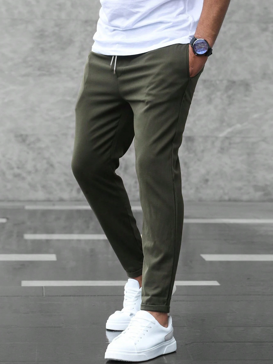 Men's Slim Fit Drawstring Trousers