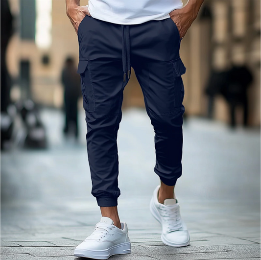 Men's Slim Fit Trousers in Blue