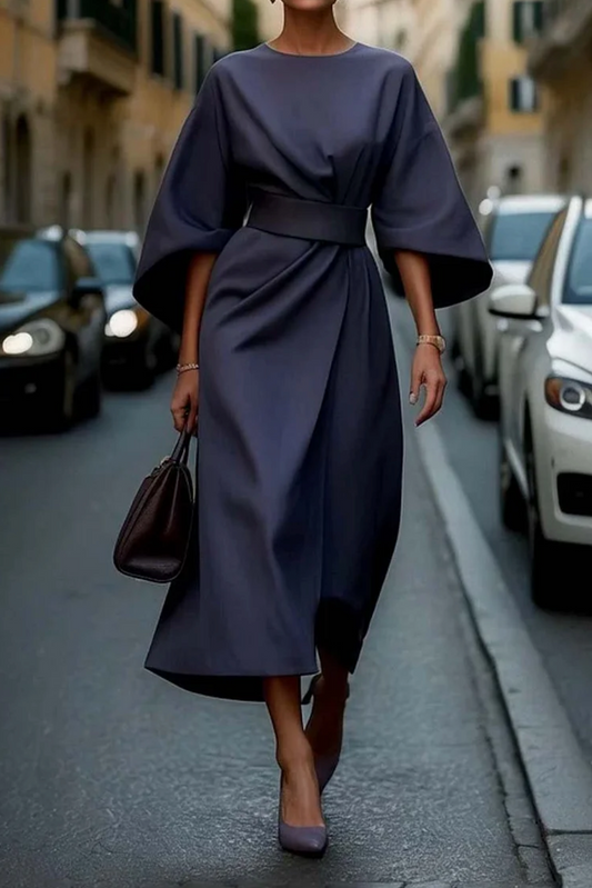 Women's Tie Waist Belted Maxi Dress