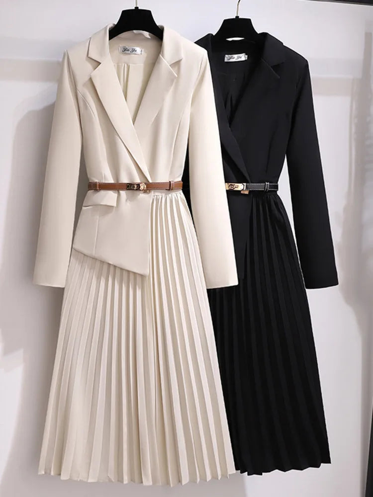 Women's Pleated Belted Maxi Dress view 6