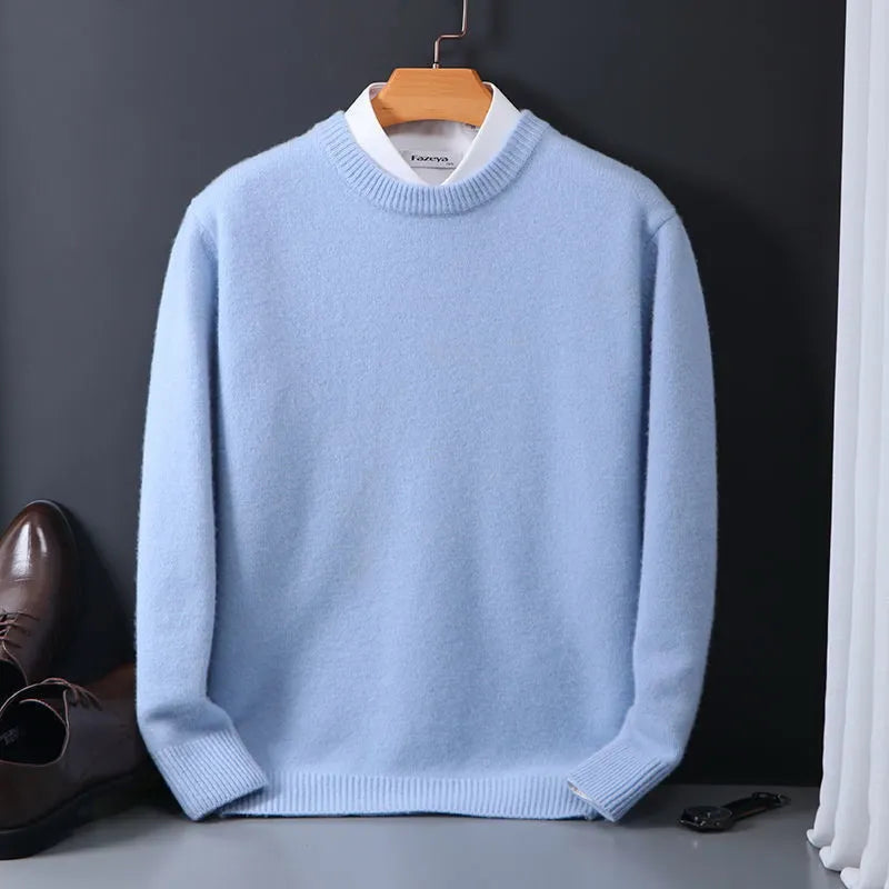 Men's Knitted Crew Neck Long Sleeve Jumper view 3