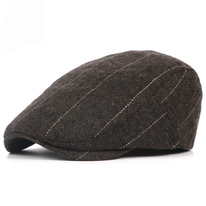 Men's Pinstripe Casual Flat Cap view 2