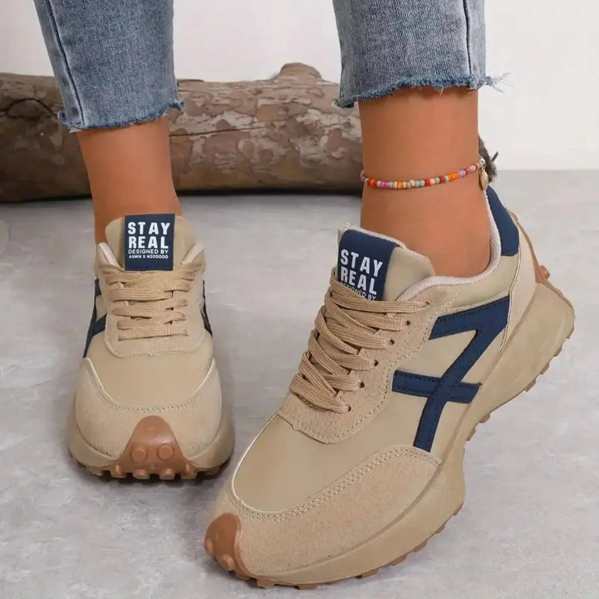 Women's Cushioned Trainers in Beige