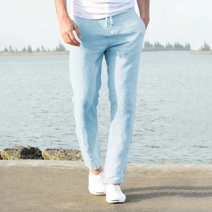 Men's Slim Fit Relaxed Fit Trousers in Blue