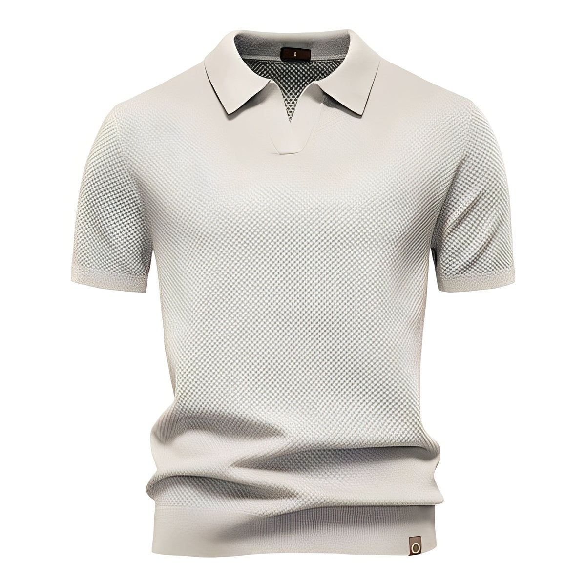 Men's Teal Short Sleeve Polo Shirt in Beige