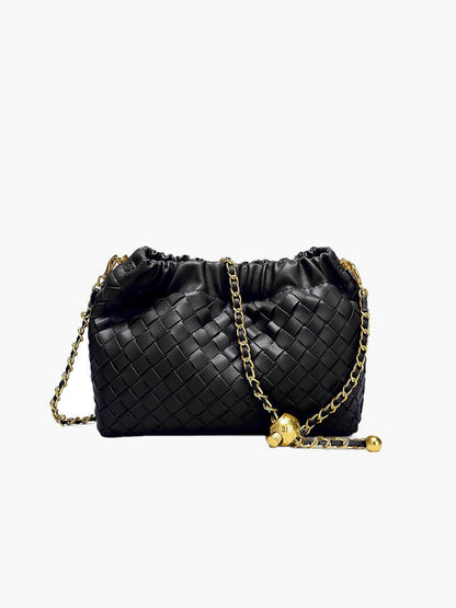 Women's White Handbag in Black