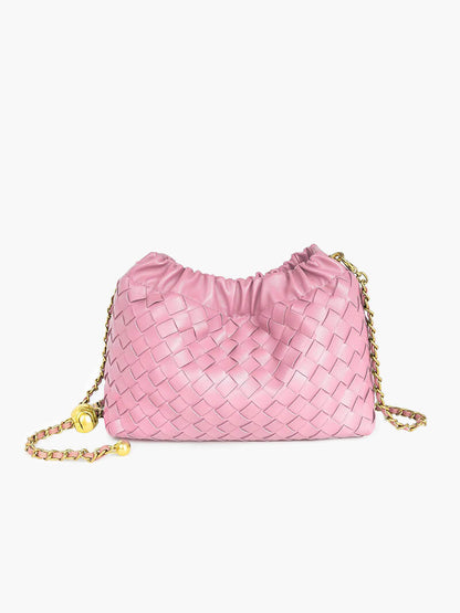 Women's White Handbag in Pink