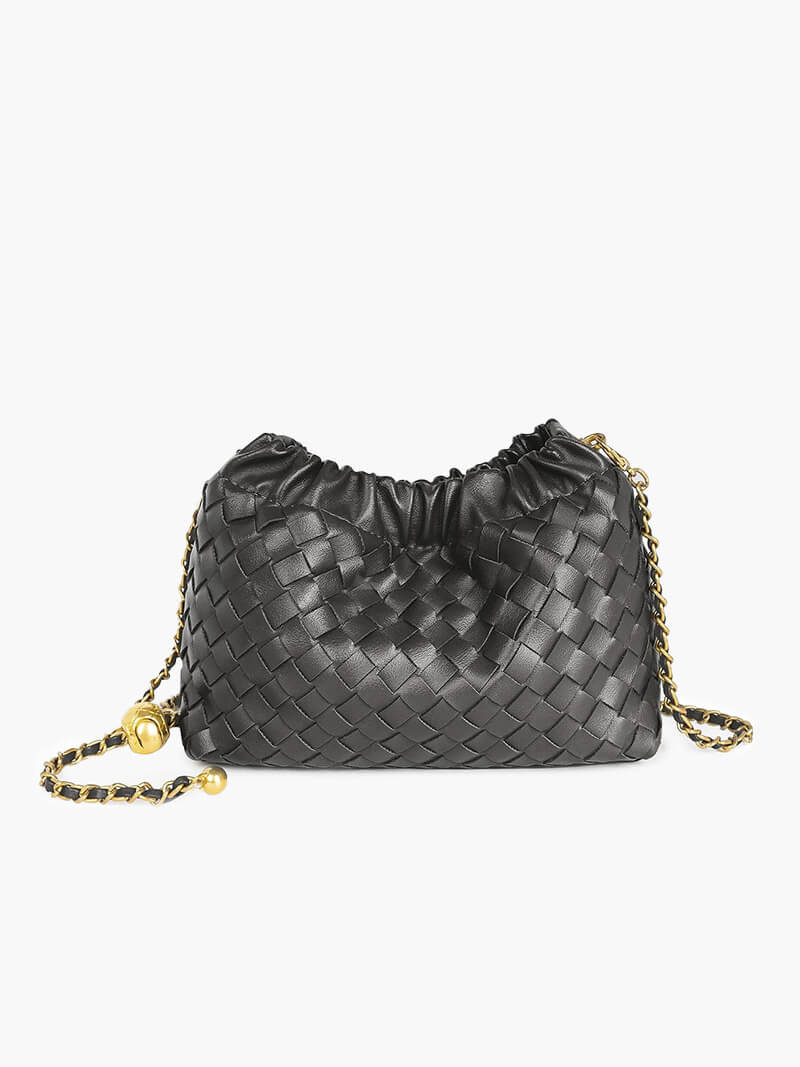 Women's White Handbag in Dark Grey