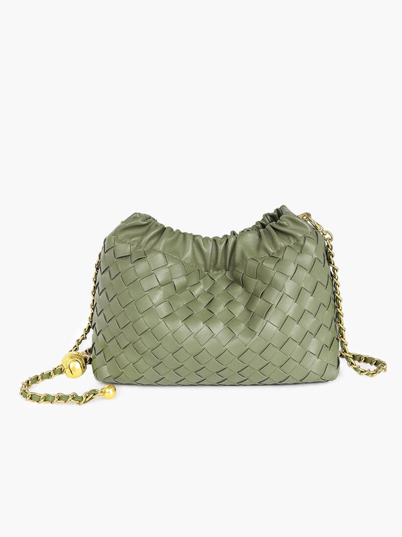 Women's White Handbag in Green