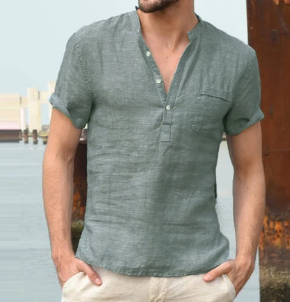 Men's Green Short Sleeve Shirt