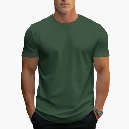 Men's Classic Fit Crew Neck Short Sleeve T Shirt in Dark Green