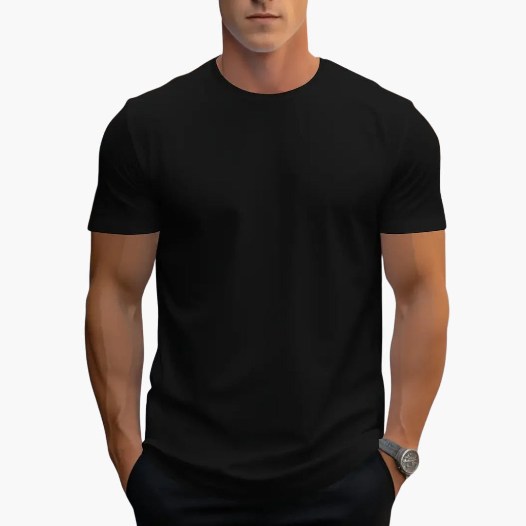 Men's Classic Fit Crew Neck Short Sleeve T Shirt in Black