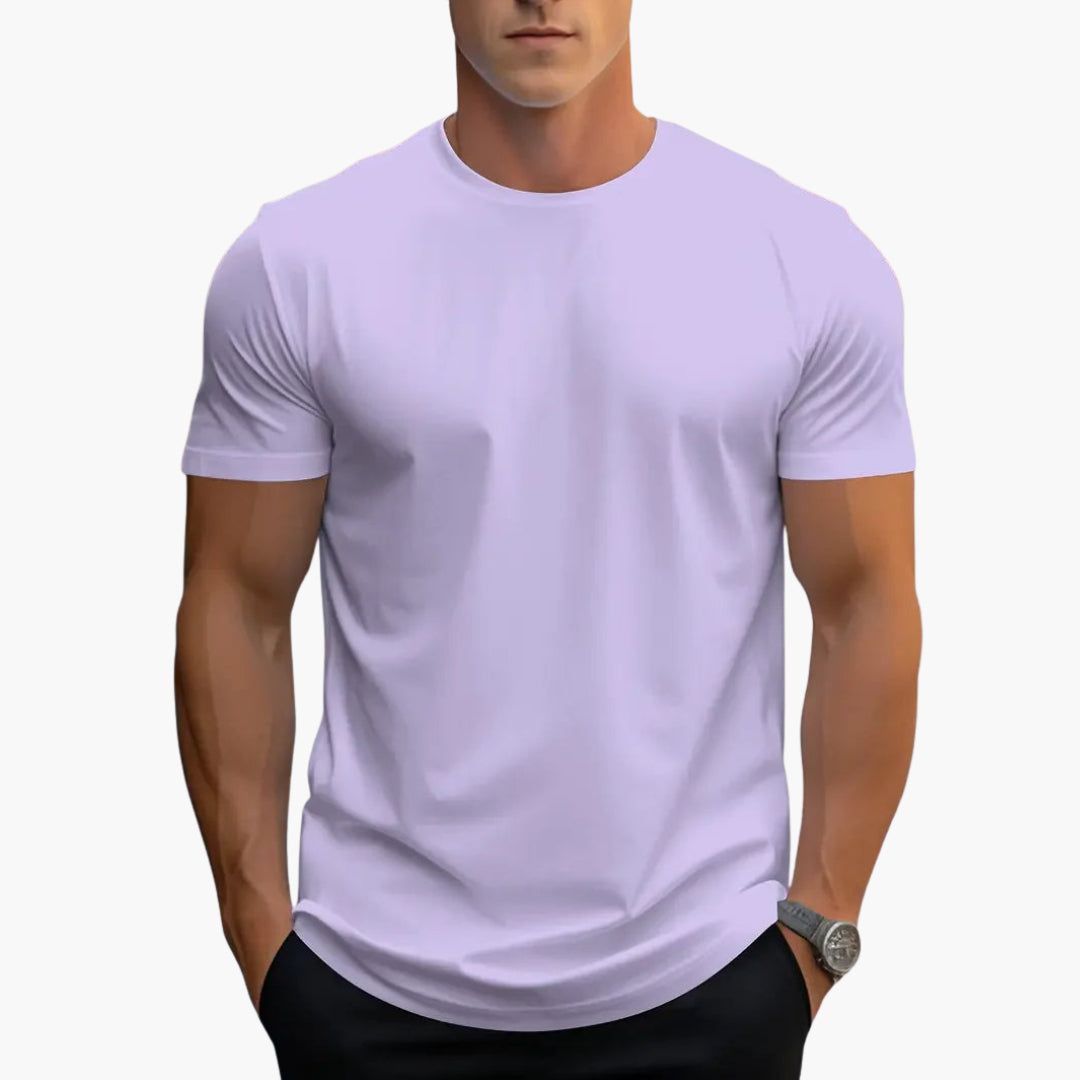 Men's Classic Fit Crew Neck Short Sleeve T Shirt in Light Purple