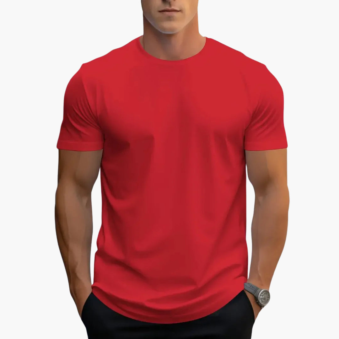 Men's Classic Fit Crew Neck Short Sleeve T Shirt in Red