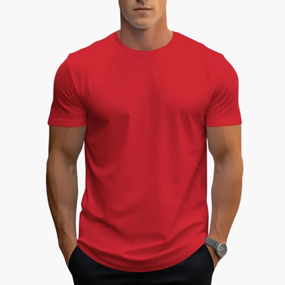 Men's Classic Fit Crew Neck Short Sleeve T Shirt in Red
