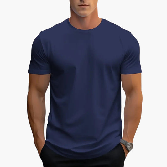 Men's Classic Fit Crew Neck Short Sleeve T Shirt in Navy Blue