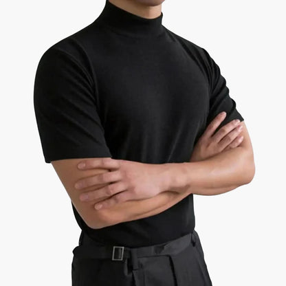 Men's Gray Short Sleeve T Shirt in Black
